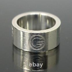 GUCCI G Logo Cut-out Band Ring Sterling Silver 925 Size 4 Made in Italy