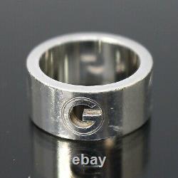 GUCCI G Logo Cut-out Band Ring Sterling Silver 925 Size 4 Made in Italy