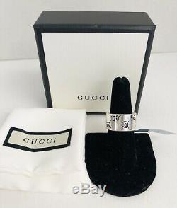 GUCCI GHOST STERLING SILVER. 925 WIDE BAND RING MADE IN ITALY US Sz 7.5, IT 16