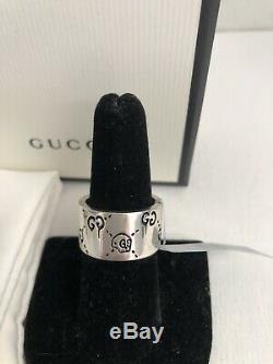 GUCCI GHOST STERLING SILVER. 925 WIDE BAND RING MADE IN ITALY US Sz 7.5, IT 16