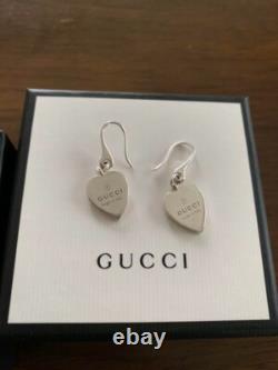 GUCCI Heart Earrings Made In Italy Sterling Silver 925 SV925