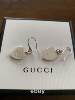 GUCCI Heart Earrings Made In Italy Sterling Silver 925 SV925