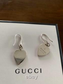 GUCCI Heart Earrings Made In Italy Sterling Silver 925 SV925