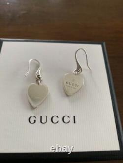 GUCCI Heart Earrings Made In Italy Sterling Silver 925 SV925