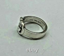 GUCCI Interlocking GG Sterling Silver RING Size 7 Made in Italy