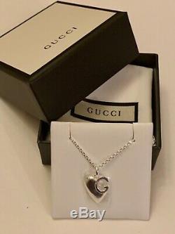 GUCCI Made In Italy Sterling Silver G Charlotte Heart Necklace! New in Box