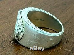 GUCCI Ring Authentic GG Sterling Silver. 925 Unisex Size 8.5 Made in Italy USED