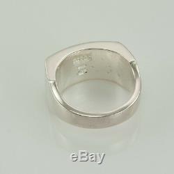 GUCCI STERLING SILVER UNISEX SIGNET RING size 6 made in iTALY