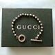 GUCCI Sterling Silver 925 Ball Chain Toggle Bracelet 7.7 Made in Italy NO BOX