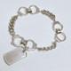GUCCI Vintage Handcuff Dog Tag Bracelet 925 Sterling Silver Made in Italy