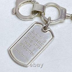 GUCCI Vintage Handcuff Dog Tag Bracelet 925 Sterling Silver Made in Italy