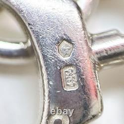 GUCCI Vintage Handcuff Dog Tag Bracelet 925 Sterling Silver Made in Italy