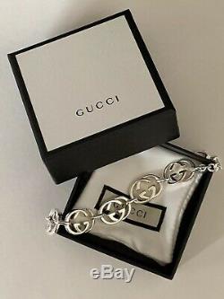 GUCCI Women's Sterling Silver GG Bracelet MADE IN ITALY New in Box