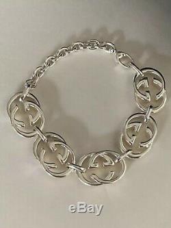 GUCCI Women's Sterling Silver GG Bracelet MADE IN ITALY New in Box