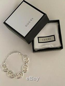 GUCCI Women's Sterling Silver GG Bracelet MADE IN ITALY New in Box