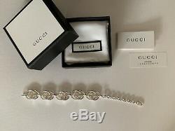 GUCCI Women's Sterling Silver GG Bracelet MADE IN ITALY New in Box