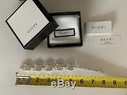 GUCCI Women's Sterling Silver GG Bracelet MADE IN ITALY New in Box