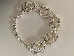 GUCCI Women's Sterling Silver GG Bracelet MADE IN ITALY New in Box