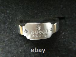 GUCCI made in italy Logo Ring Sterling Silver 925 Stamped 17, U. S. Size 8