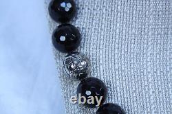 Gemstone sterling silver black onyx necklace Made in USA