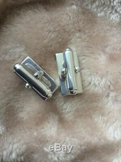 Genuine Gucci Sterling Silver Cufflinks Very Solid Made Rare