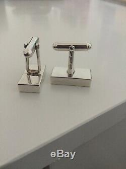 Genuine Gucci Sterling Silver Cufflinks Very Solid Made Rare