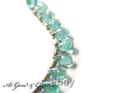 Genuine Hand Made Emeralds Sterling Silver Necklace 26 Natural
