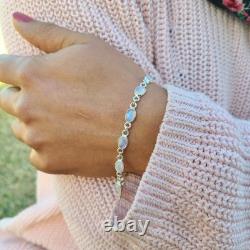 Genuine Moonstone Bracelet 925 Sterling Silver Boho Moonstone Jewelry Gift USA