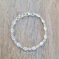 Genuine Moonstone Bracelet 925 Sterling Silver Boho Moonstone Jewelry Gift USA