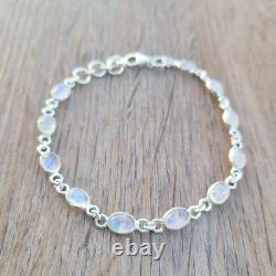 Genuine Moonstone Bracelet 925 Sterling Silver Boho Moonstone Jewelry Gift USA