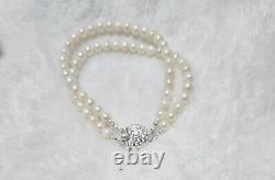 Genuine Pearl Bracelet Made From Vintage Pearls. 925 Sterling Silver Clasp