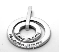 Genuine Sterling Silver 925 Personalized & Engrave-able 2 Circles Pendant