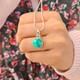 Genuine Turquoise Pendant 925 Sterling Silver Boho Blue Gemstone Necklace Gift