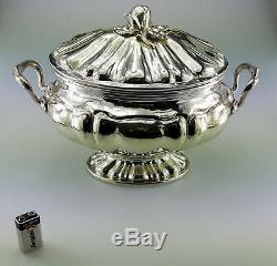 Giant Magnificent 925 Sterling Silver Tureen Made In Italy Antique Vintage Bowl