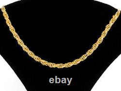 Gold Plated Sterling Silver Diamond Cut Rope Chain Necklace 4MM Made in Italy