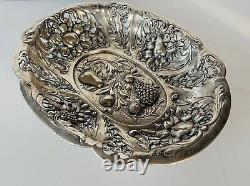 Gorgeous Antique Hand Made Sterling Silver Fruit Bowl
