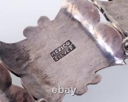 Gorgeous Sterling Silver Green Jade Bracelet Made in Mexico