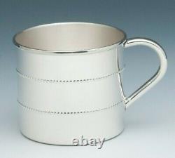 Gorham Sterling Silver Beaded Baby Cup, New in Box, Made in USA