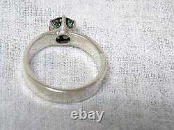 Green Lab-Created Moissanite 925 Sterling Silver Ring 1.30ct USA Made Size 7
