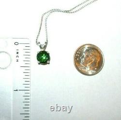 Green Tourmaline Pendant Necklace Earthmined 7mm Gem Us Made Pendant Silver