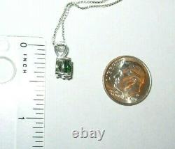 Green Tourmaline Pendant Necklace Earthmined 7mm Gem Us Made Pendant Silver