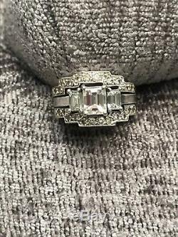 Gregg Crawford custom made diamond engagement ring and two wedding band set