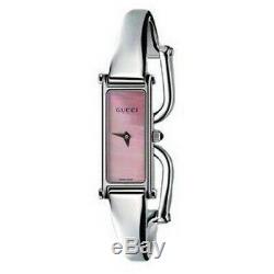 Gucci 1500L Silver Tone Pink Mother of Pearl Dial Bangle Womens Swiss Made Watch