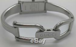 Gucci 1500L Silver Tone Pink Mother of Pearl Dial Bangle Womens Swiss Made Watch