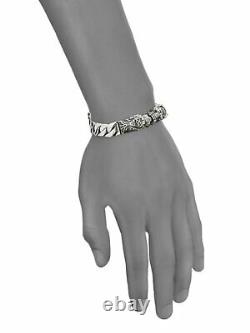 Gucci 8 Sterling Silver Tiger Head Bracelet 100% Authentic 925 Made In Italy