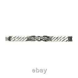 Gucci 8 Sterling Silver Tiger Head Bracelet 100% Authentic 925 Made In Italy