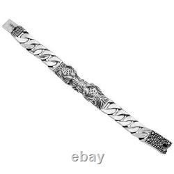 Gucci 8 Sterling Silver Tiger Head Bracelet 100% Authentic 925 Made In Italy