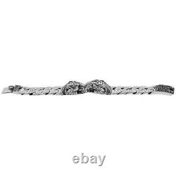 Gucci 8 Sterling Silver Tiger Head Bracelet 100% Authentic 925 Made In Italy