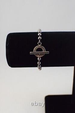 Gucci 925 Sterling Silver Boule Chain Toggle Bracelet 18 Made In Italy