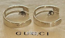 Gucci G Logo Hoop Earrings Sterling Silver 925 Made in Italy